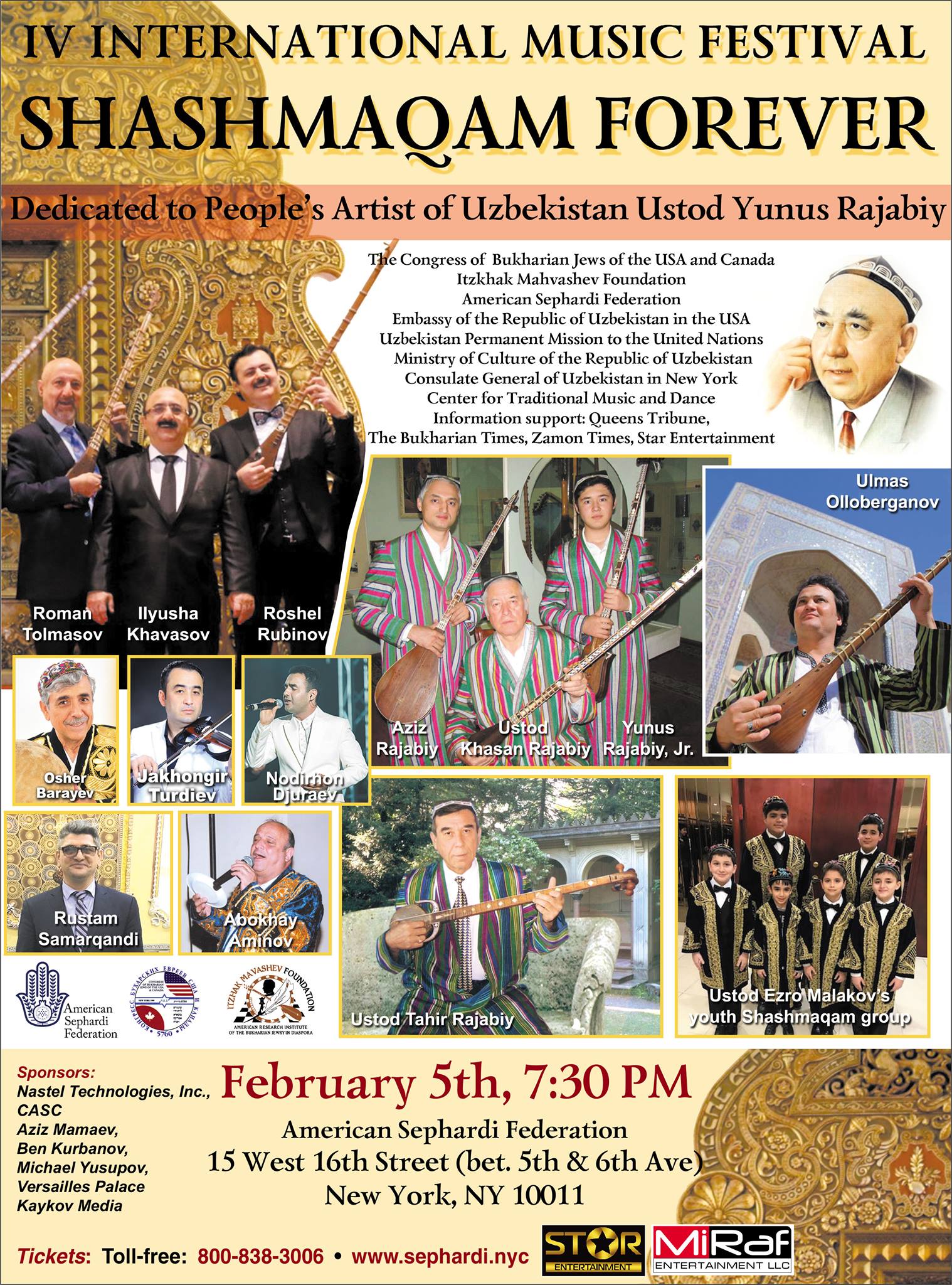 
The IV International Shashmaqam Forever Yunus Rajabi Memorial Concert